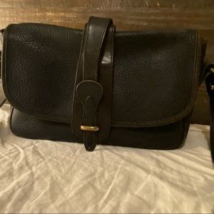 Vintage dooney and bourke  equestrian over under bag with AWL in licorice black
